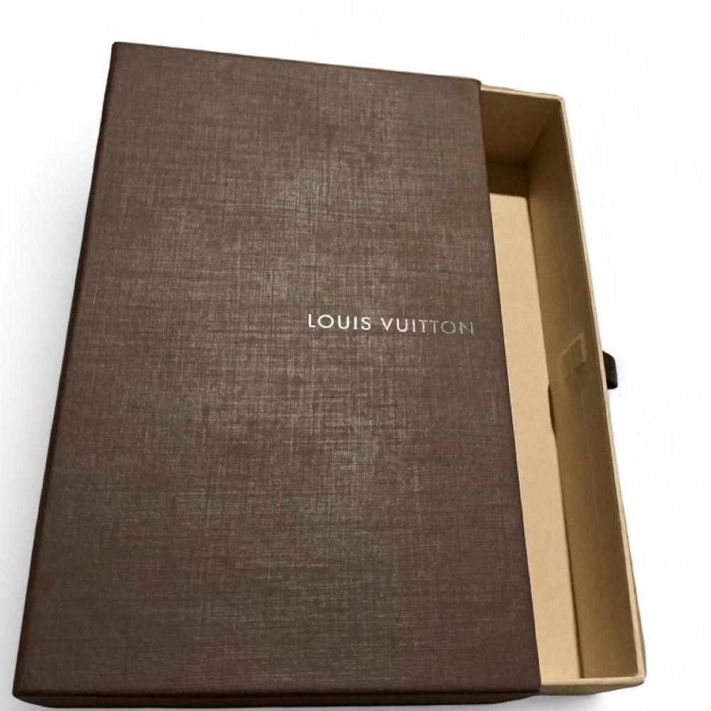 Louis Vuitton Storage Box Brown Drawer Slide Logo Accessory EMPTY